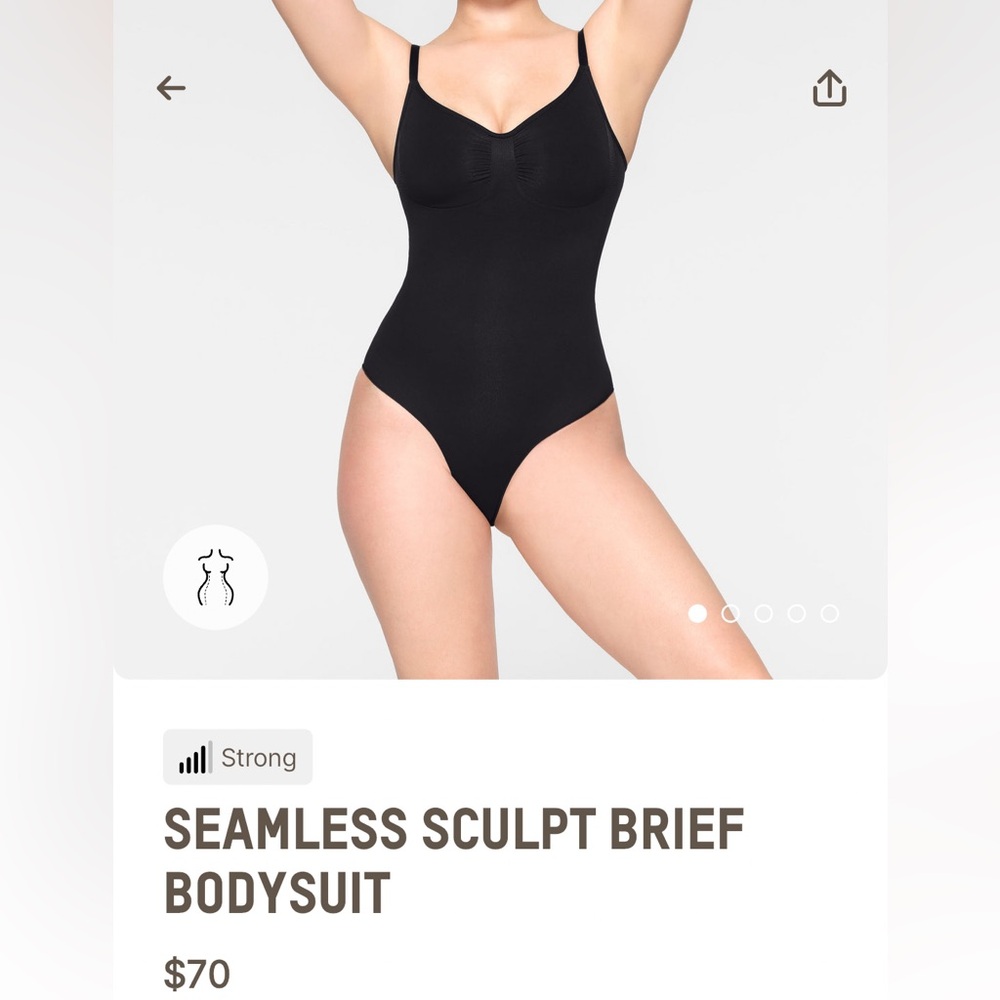 Skims: Seamless Sculpt Brief Bodysuit Onyx